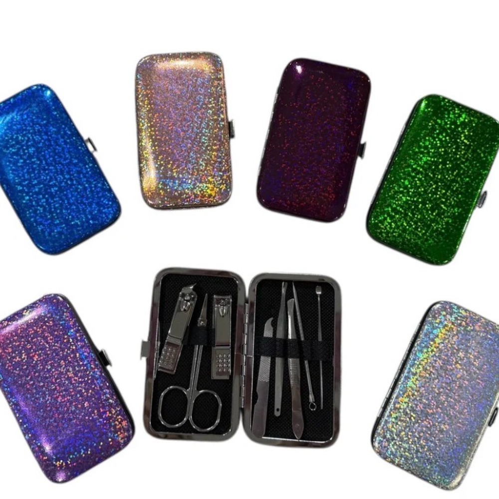 Glitter holographic Nail Kit with beauty Tools manicure pedicure facial